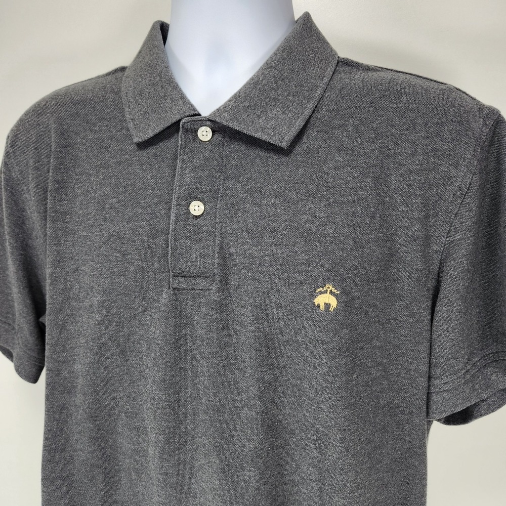 Brooks Brothers 1818 Performance Polo Shirt Men's 2XL Slim Fit Cotton Gray